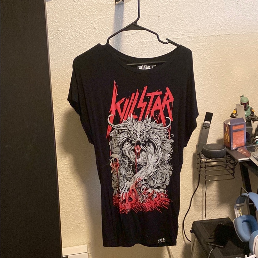DONATING NEXT WEEK IF DOESNT SELL Killstar Black and Red Graphic Blouse